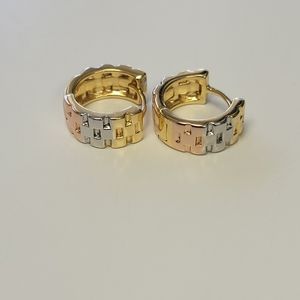 18 k hold plated small hoops